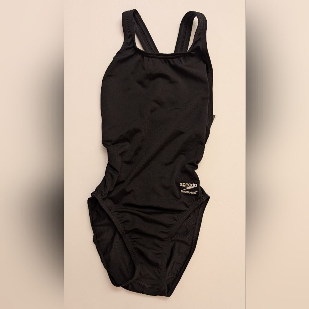 Speedo Black Racerback Endurance+ One Piece Swimsuit - Size 26 - Picture 2 of 11